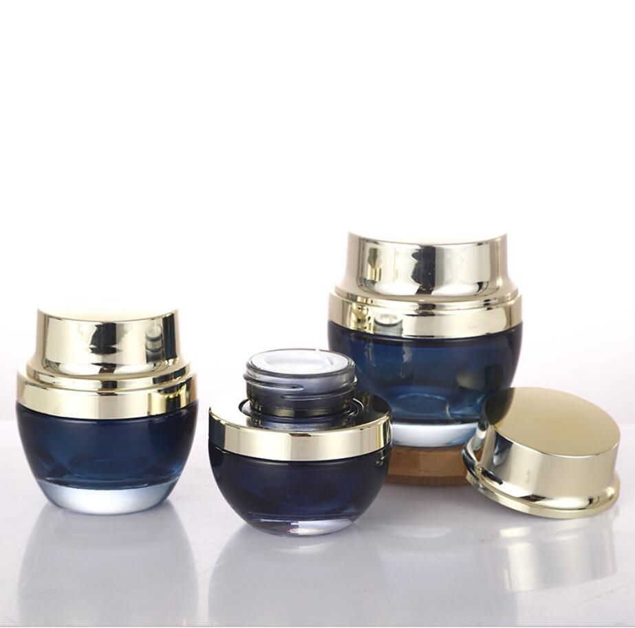 Gel Refill Pack - Botol/toples kaca biru tua 50G untuk