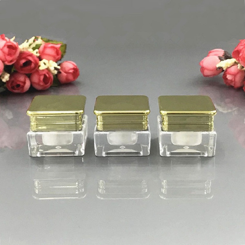 Gel Refill Pack - 5G Emas Persegi Plastik Akrilik Jar/Pot/Botol